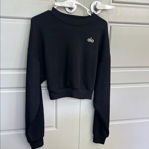 ALO Yoga Black Cropped Women's Sweatshirt